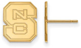 Image of 14K Yellow Gold North Carolina State University Sm Post Earrings LogoArt 4Y009