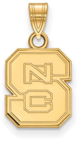 Image of 14K Yellow Gold North Carolina State University Small Pendant LogoArt (4Y002NCS)