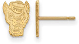 Image of 14K Yellow Gold North Carolina State University XSmall Earrings LogoArt 4Y050NCS
