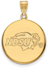 Image of 14K Yellow Gold North Dakota State Large Disc Pendant by LogoArt