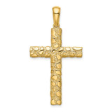 Image of 14K Yellow Gold Nugget Cross Pendant XR1835