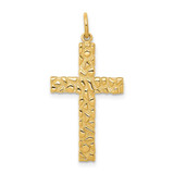 Image of 14K Yellow Gold Nugget-Style Cross Pendant C1920