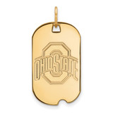 14K Yellow Gold Ohio State University Small Dog Tag by LogoArt