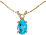 Image of 14k Yellow Gold Oval Blue Topaz Pendant (Chain NOT included)