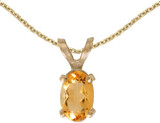 Image of 14k Yellow Gold Oval Citrine Pendant (Chain NOT included)