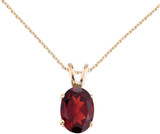 Image of 14K Yellow Gold Oval Large 6x8mm Garnet Pendant (Chain NOT included)