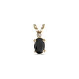 Image of 14k Yellow Gold Oval Onyx And Diamond Filigree Pendant (Chain NOT included)