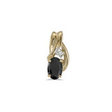 Image of 14k Yellow Gold Oval Onyx And Diamond Pendant (Chain NOT included) (CM-P1861X-OX)