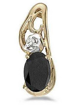 Image of 14k Yellow Gold Oval Onyx And Diamond Pendant (Chain NOT included) (CM-P2590X-OX)