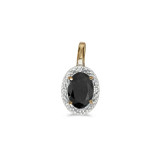 Image of 14k Yellow Gold Oval Onyx And Diamond Pendant (Chain NOT included) (CM-P2615X-OX)