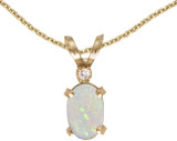 Image of 14k Yellow Gold Oval Opal And Diamond Filigree Pendant (Chain NOT included)