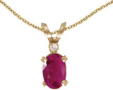 Image of 14k Yellow Gold Oval Ruby And Diamond Filigree Pendant (Chain NOT included)