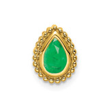Image of 14K Yellow Gold Pear Emerald Chain Slide Pendant