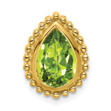 Image of 14K Yellow Gold Pear Peridot Chain Slide Pendant
