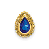 Image of 14K Yellow Gold Pear Sapphire Chain Slide Pendant