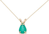 Image of 14K Yellow Gold Pear-Shaped Emerald Pendant (Chain NOT included)