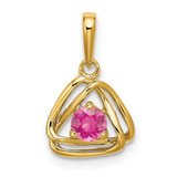 Image of 14K Yellow Gold Pink Tourmaline Triangle Pendant