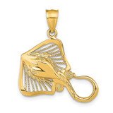 Image of 14K Yellow Gold Polished & Beaded Accent Stingray Pendant