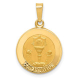 Image of 14K Yellow Gold Polished & Satin Confirmation Medal Pendant XR1392