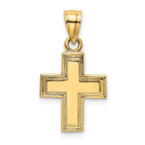 Image of 14K Yellow Gold Polished & Textured Cross Pendant K8466