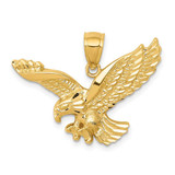 Image of 14K Yellow Gold Polished & Textured Eagle Pendant
