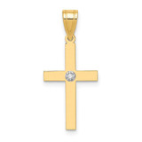 Image of 14K Yellow Gold Polished .01ctw. Diamond Cross Pendant XR775
