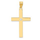 Image of 14K Yellow Gold Polished .02ctw. Diamond Cross Pendant