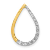 Image of 14K Yellow Gold Polished 1/10ctw. Diamond Teardrop Chain Slide Pendant