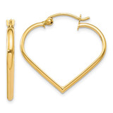 Image of 23mm 14K Yellow Gold Polished 2mm Heart Hoop Earrings