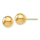 Image of 8mm 14K Yellow Gold Polished 8mm Ball Stud Post Earrings 278225