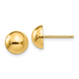 Image of 8mm 14K Yellow Gold Polished 8mm Half Ball Stud Post Earrings