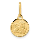 Image of 14K Yellow Gold Polished and Matte Angel Pendant LF1620