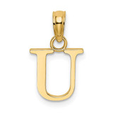 Image of 14K Yellow Gold Polished Block Letter U Initial Pendant