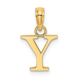 Image of 14K Yellow Gold Polished Block Letter Y Initial Pendant