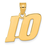 Image of 14K Yellow Gold Polished Block Number 10 Pendant