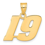 Image of 14K Yellow Gold Polished Block Number 19 Pendant