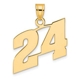 Image of 14K Yellow Gold Polished Block Number 24 Pendant
