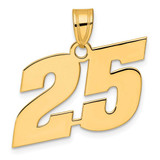 Image of 14K Yellow Gold Polished Block Number 25 Pendant