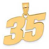 Image of 14K Yellow Gold Polished Block Number 35 Pendant