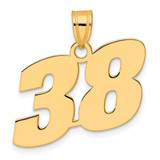 Image of 14K Yellow Gold Polished Block Number 38 Pendant