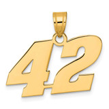 Image of 14K Yellow Gold Polished Block Number 42 Pendant