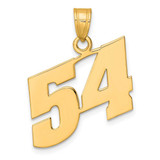 Image of 14K Yellow Gold Polished Block Number 54 Pendant