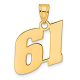 Image of 14K Yellow Gold Polished Block Number 61 Pendant