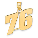 Image of 14K Yellow Gold Polished Block Number 76 Pendant