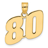 Image of 14K Yellow Gold Polished Block Number 80 Pendant