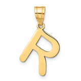 Image of 14K Yellow Gold Polished Bubble Letter R Initial Pendant