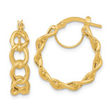 Image of 21.4mm 14K Yellow Gold Polished Cable Link Circle Hoop Earrings