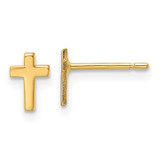 Image of 6mm 14K Yellow Gold Polished Cross Stud Post Earrings XR589