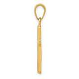 Image of 14K Yellow Gold Polished Cross w/ Stripped Border Pendant K5447