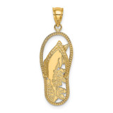 Image of 14K Yellow Gold Polished Dolphin Flip-Flop Pendant